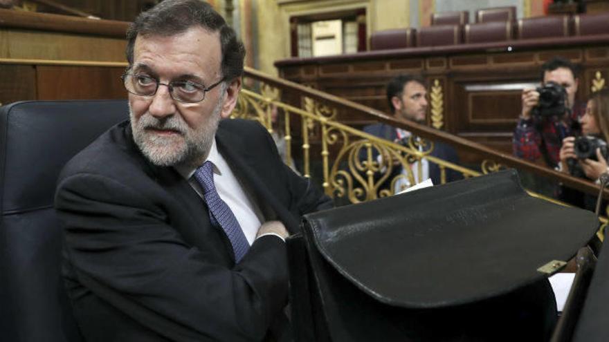 El presidente español y del PP, Mariano Rajoy, en una sesión en el Congreso de los Diputados.