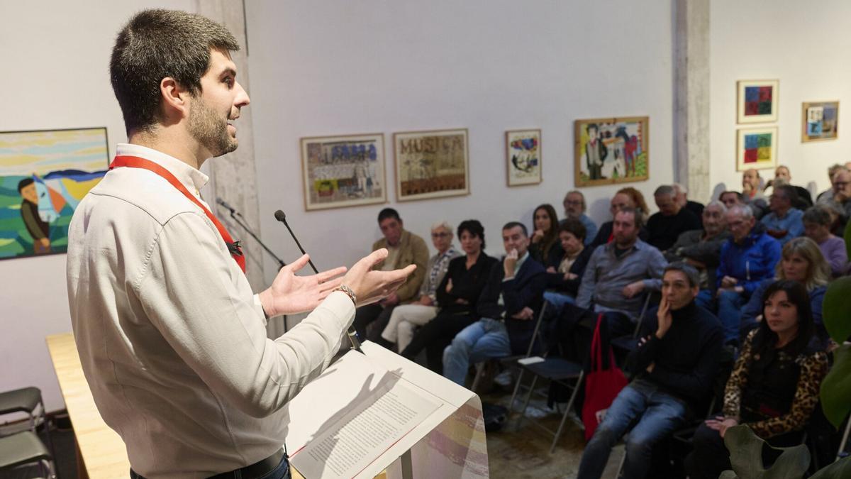 Guzmán, en el acto de cierre de la XII Asamblea de Izquierda Unida de Navarra.