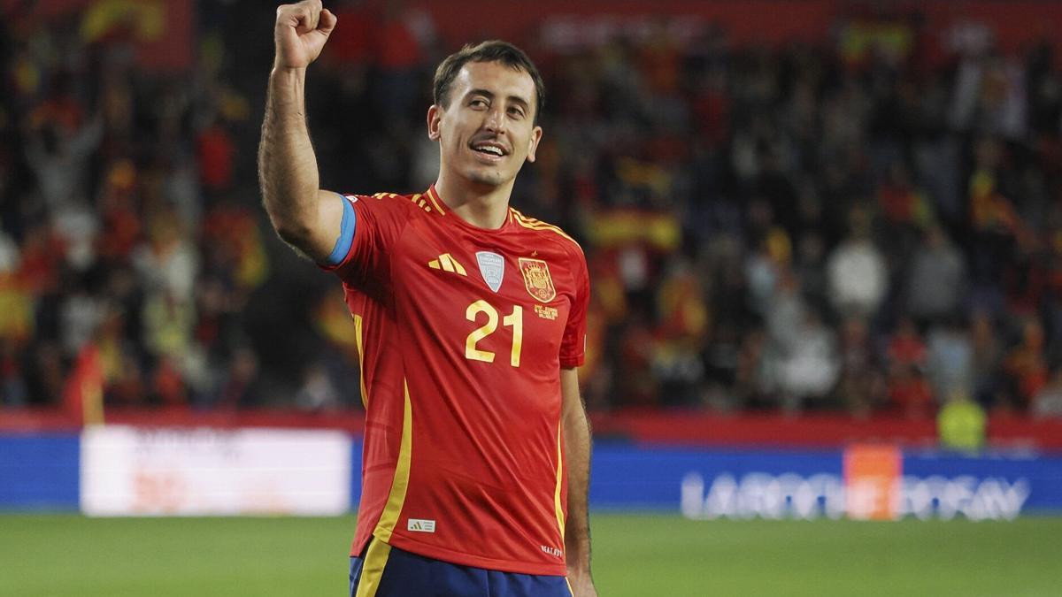 Mikel Oyarzabal celebra el gol anotado a Bulgaria.