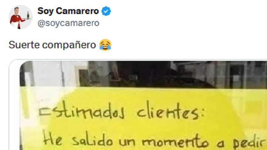 Deja una nota en su tienda explicando por qué se va 5 minutos y se vuelve viral