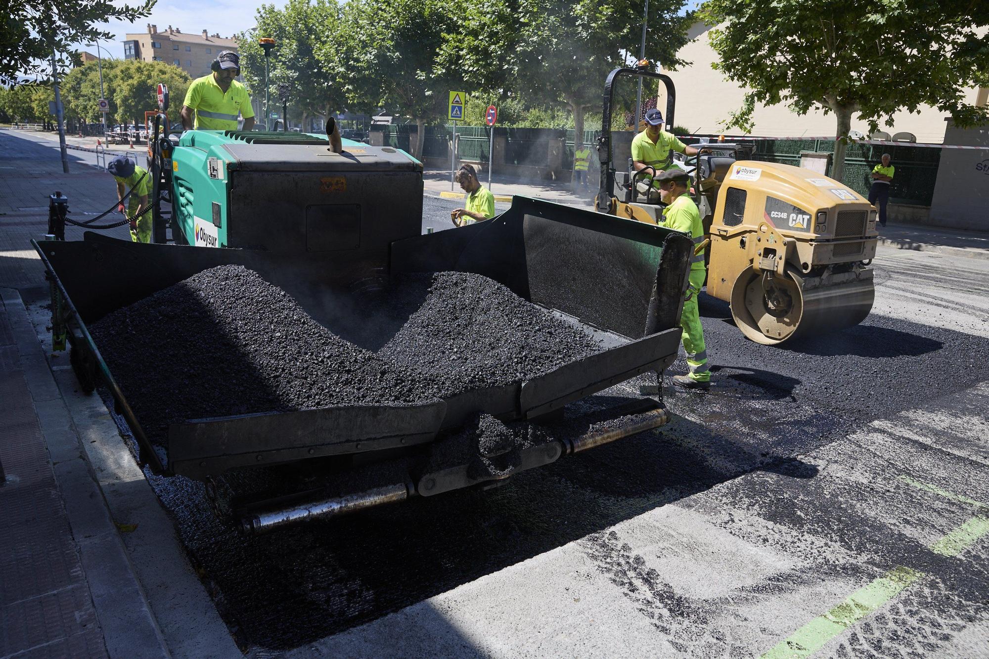 Fotos de las obras en Pamplona, que no descansa ni en verano