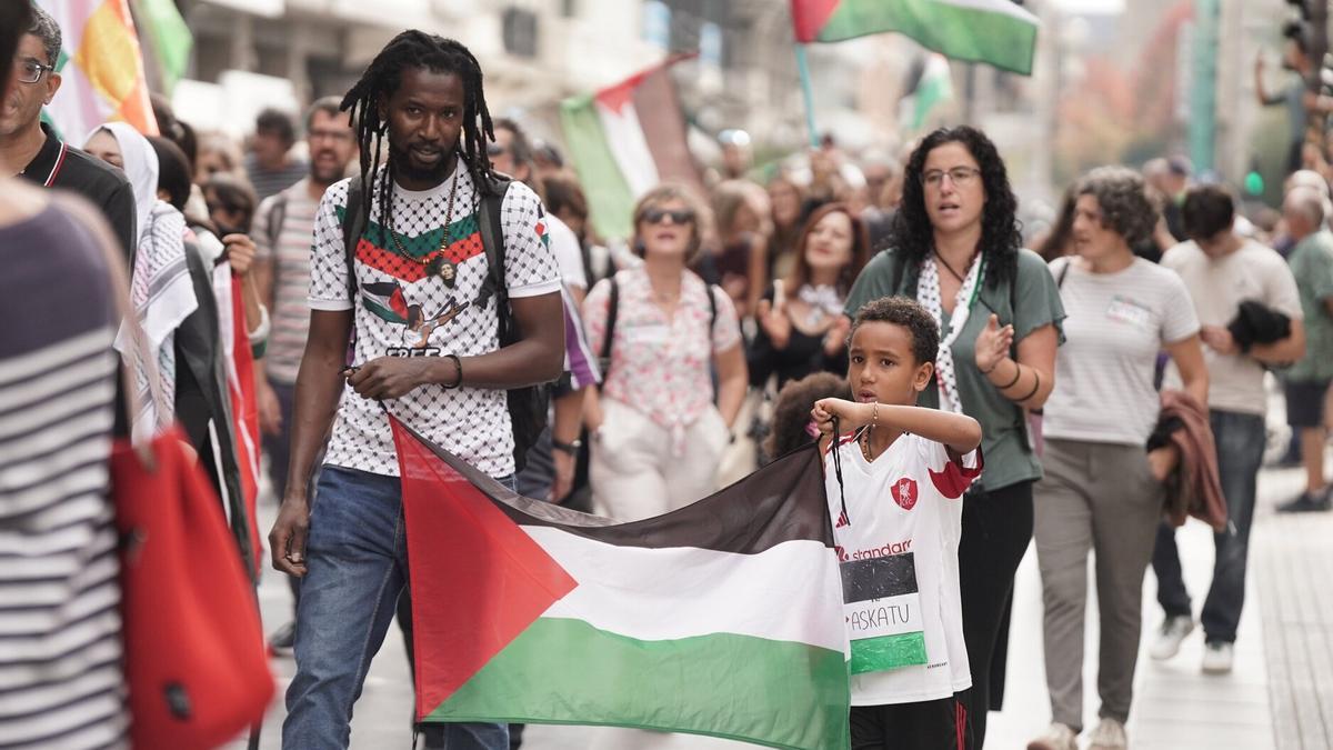 Huelga en Donostia a favor de Palestina