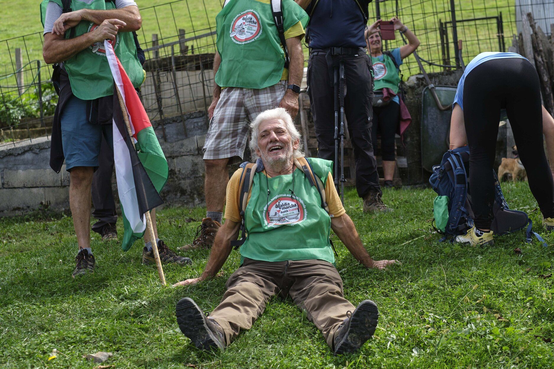 Fotos de la séptima etapa de la marcha propalestina por Navarra, desde Eltzaburu hasta Doneztebe
