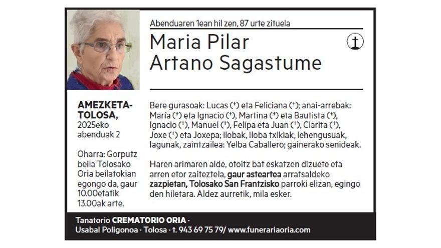 MARIA PILAR ARTANO SAGASTUME
