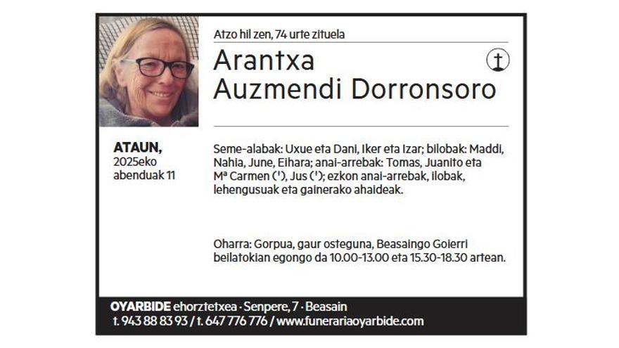 ARANTXA AUZMENDI DORRONSORO
