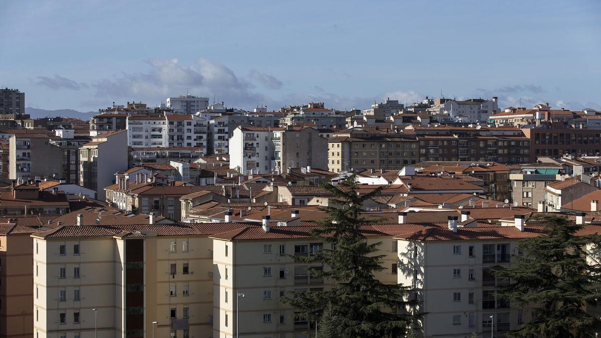 Vista general de viviendas del barrio la Milagrosa en Pamplona.