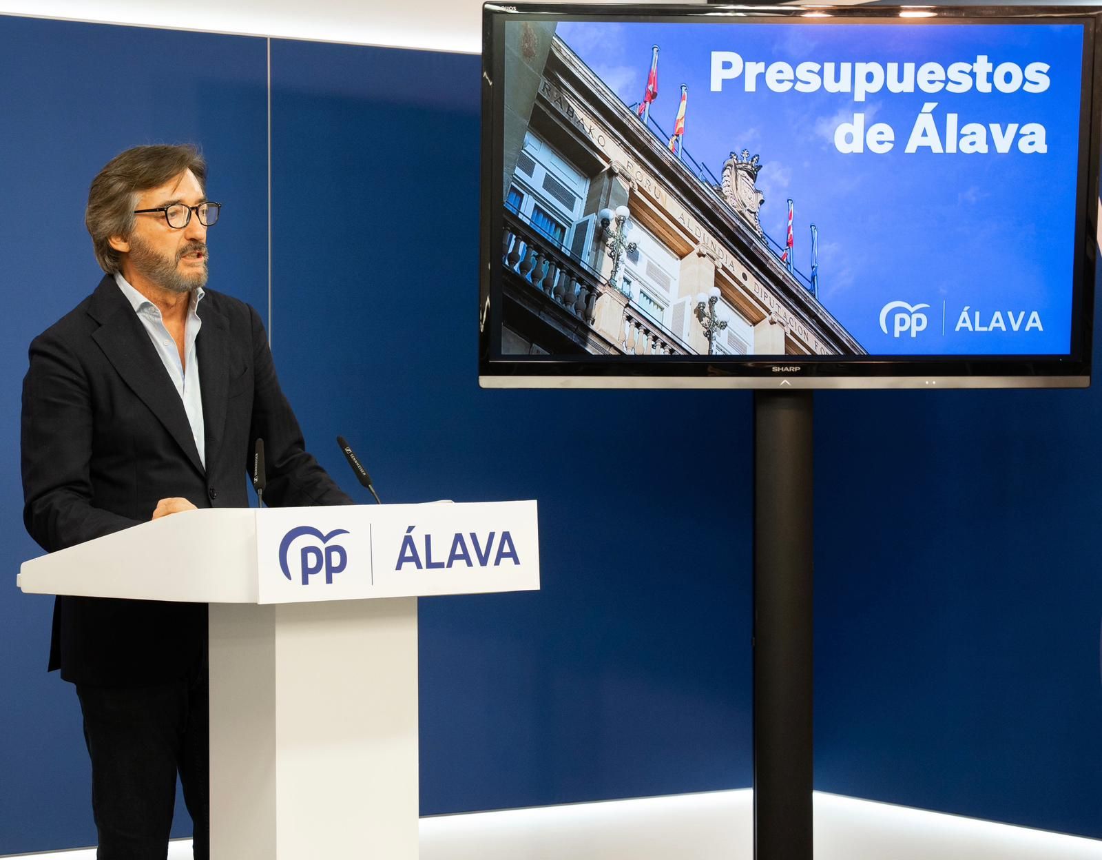 Iñaki Oyarzabal (PP), en su comparecencia de esta mañana.