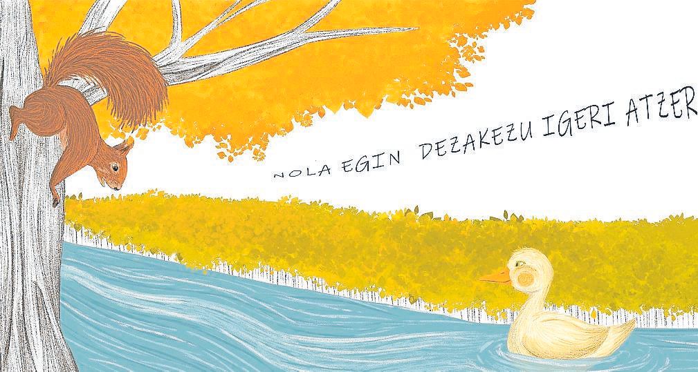 Ahate bat du protagonista Basaberen album ilustratuak.