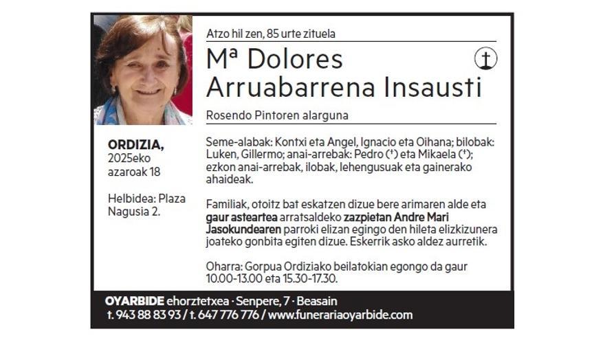 Mª DOLORES ARRUABARRENA INSAUSTI