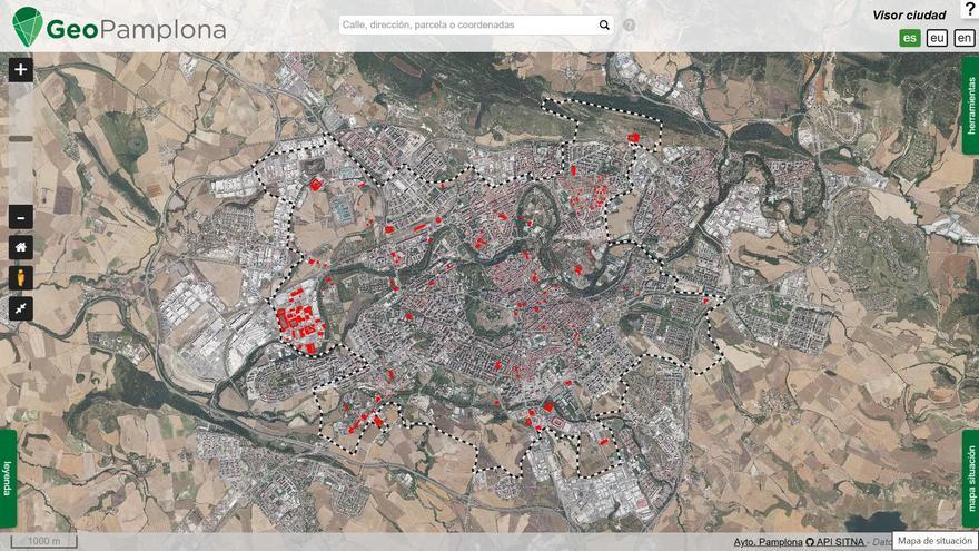 El Ayuntamiento de Pamplona identifica 292 edificios en la ciudad que contienen amianto