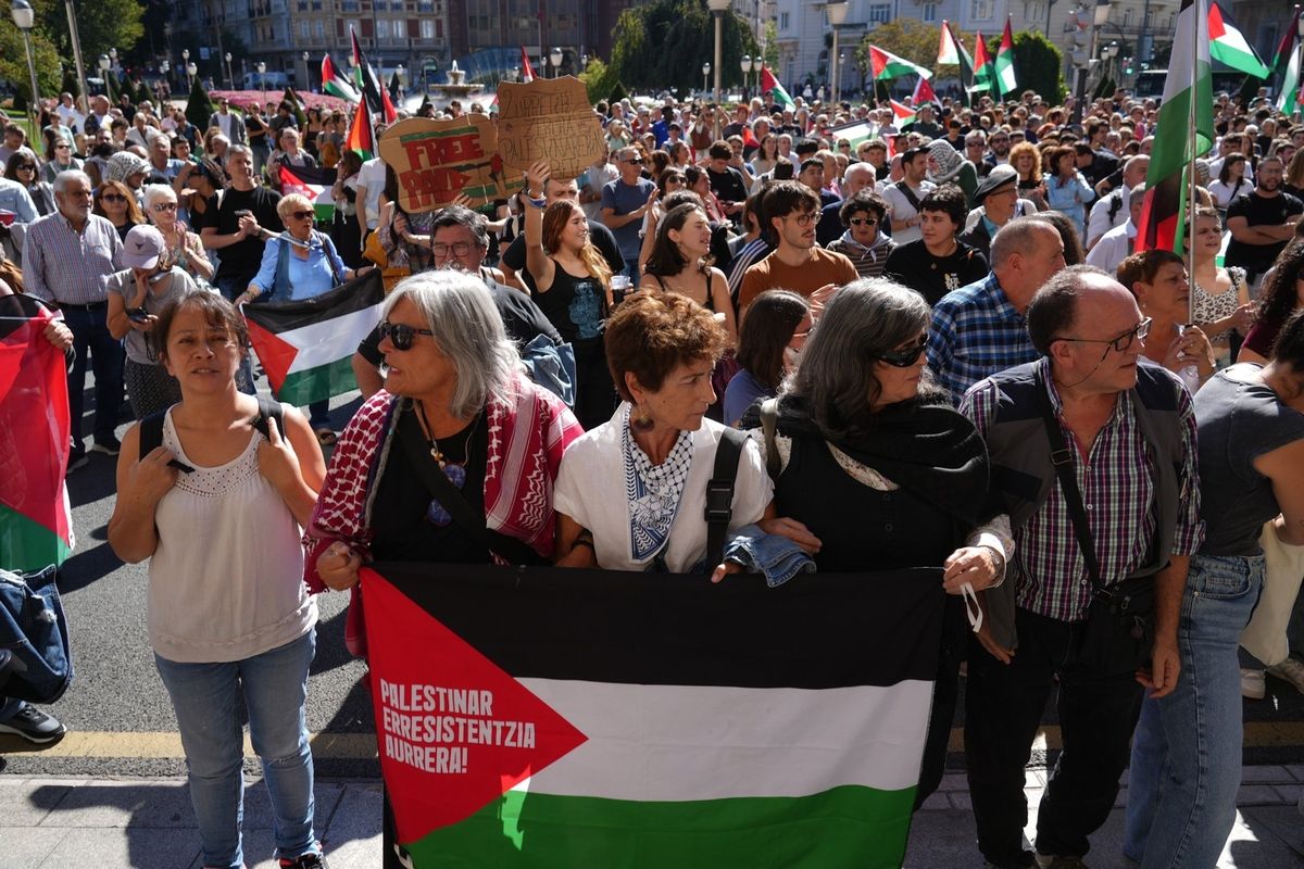 Manifestación en Bilbao en apoyo al pueblo palestino y a la flotilla