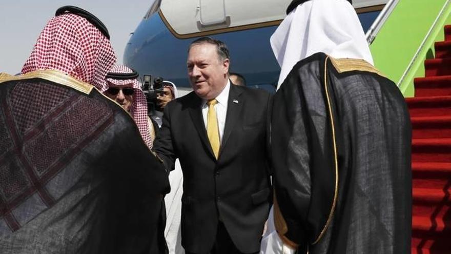 Mike Pompeo a su llegada a Riad