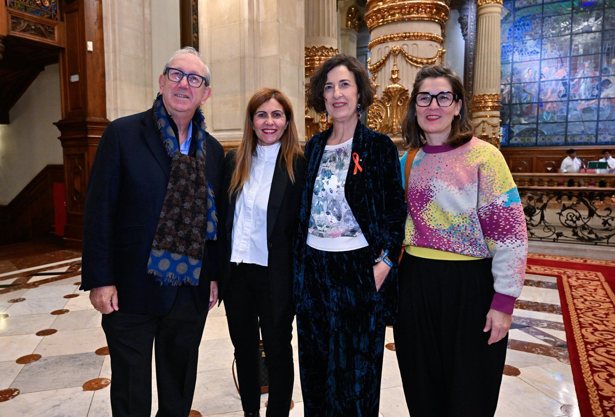 Juan José Baños, Vanesa Fernández, Lorea Bilbao y Alaitz Aranzana acudieron a la cita.