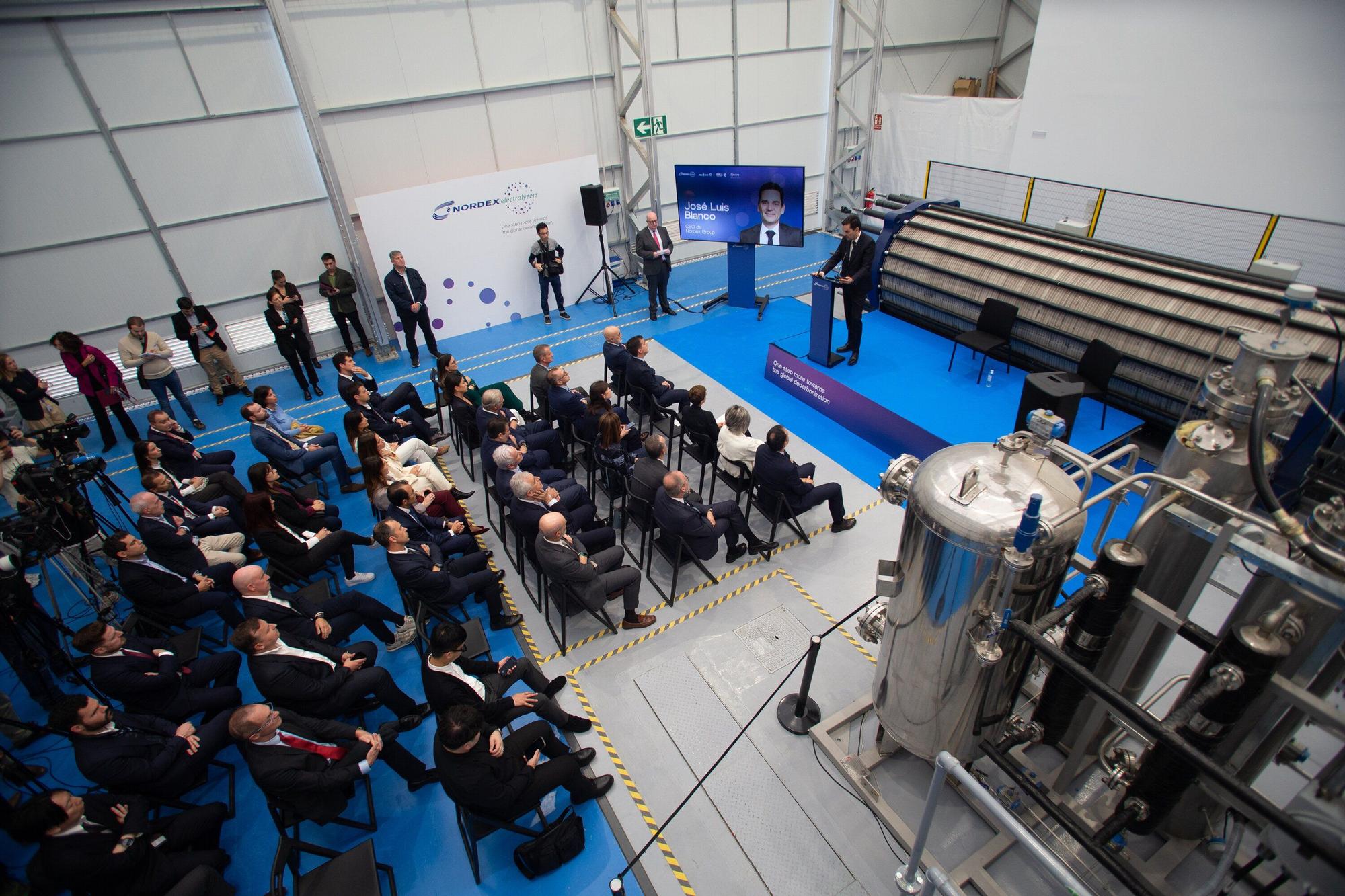 Acto de presentación del Electrolyzer NX2500, el nuevo electrolizador de la empresa Nordex en Lumbier