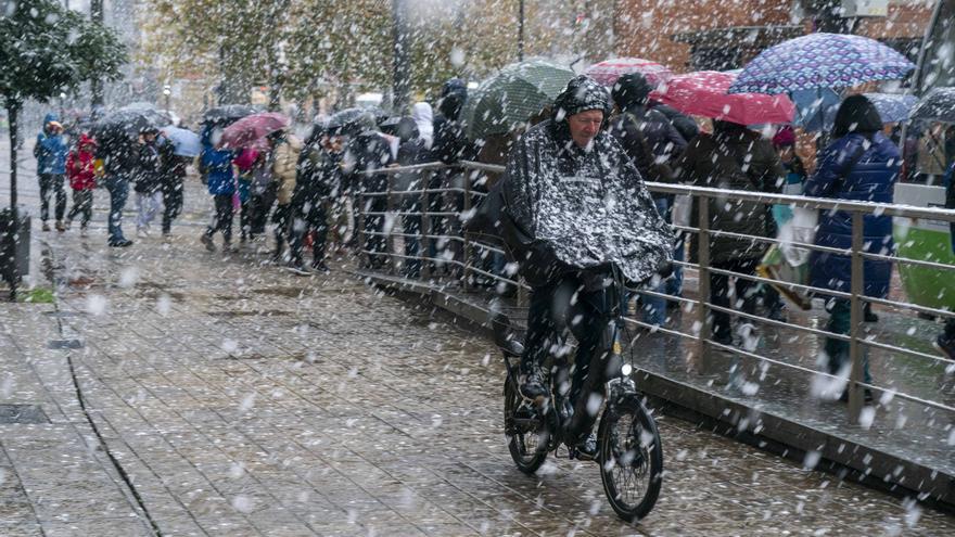 La normalidad se mantiene en Vitoria pese a la nieve