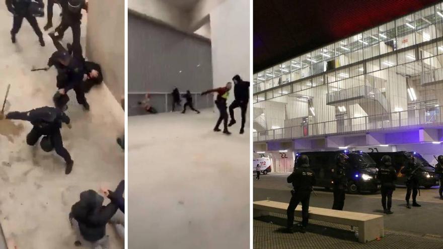 Dos heridos y dos detenidos en los incidentes al acabar el Osasuna-Real Madrid
