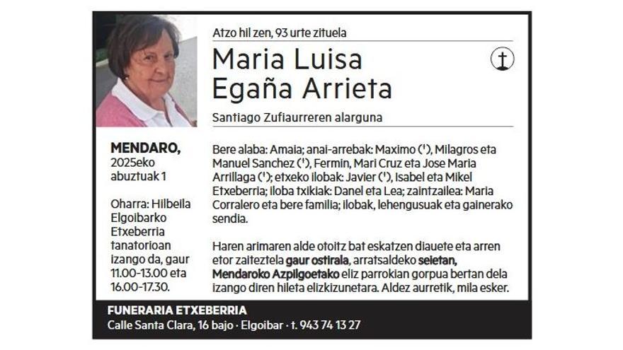 MARIA LUISA EGAÑA ARRIETA