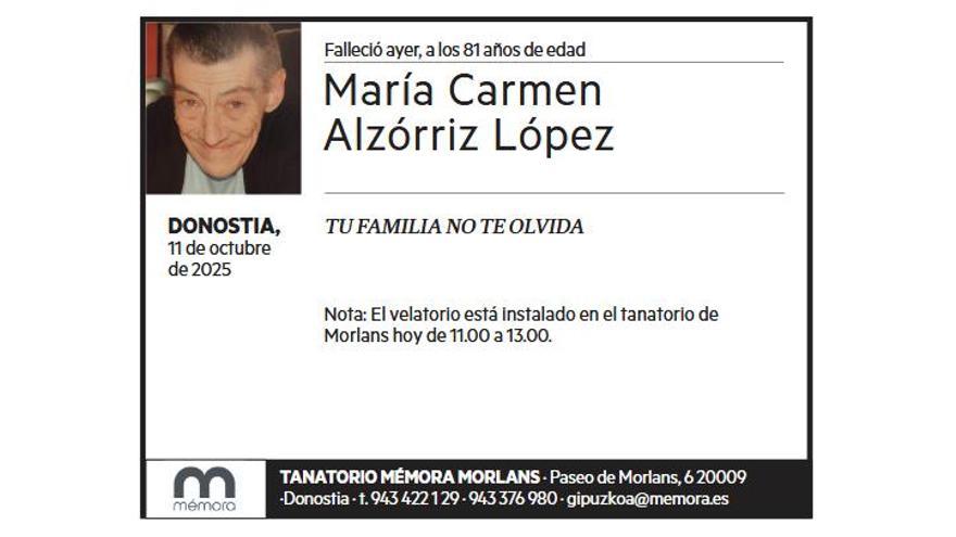 MARIA CARMEN ALZORRIZ LOPEZ