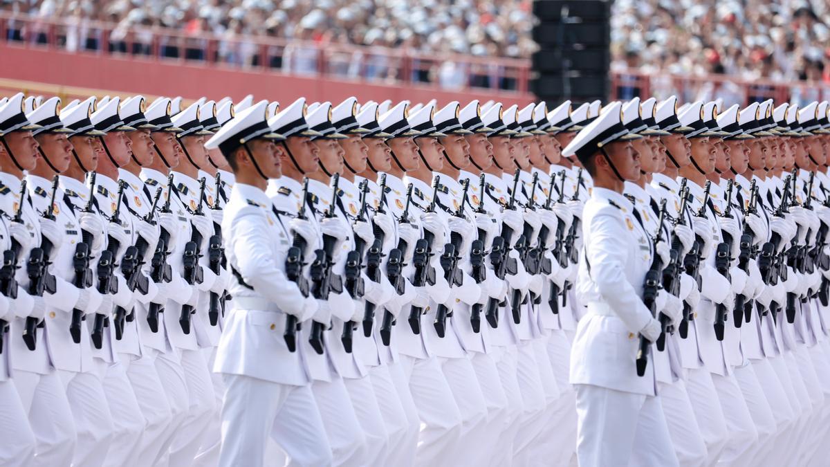 Desfile militar en Pekín para conmemorar el 80 aniversario de la victoria sobre Japón.