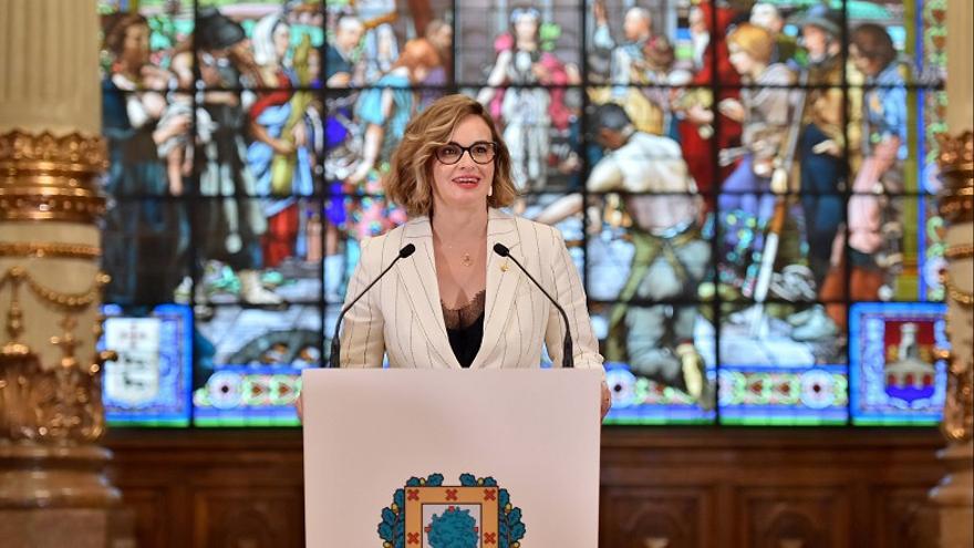Elixabete Etxanobe, Bizkaiko Foru Aldundian egindako San Ignazio eguneko harrera-ekitaldian.