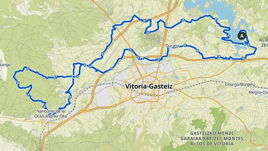 Mapa del recorrido largo de la marcha gravel.