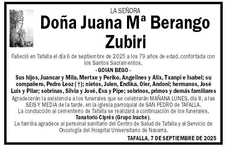 Juana Mª Berango Zubiri