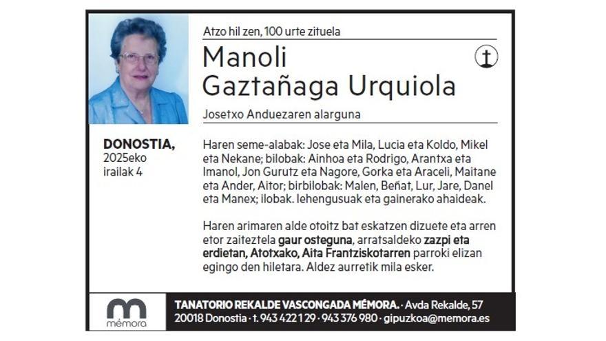 MANOLI GAZTAÑAGA URQUIOLA