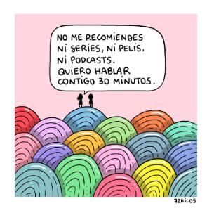 Una de las viñetas que sube a sus redes sociales