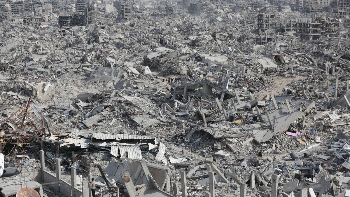 Una zona residencial absolutamente destrozada al norte de Gaza.