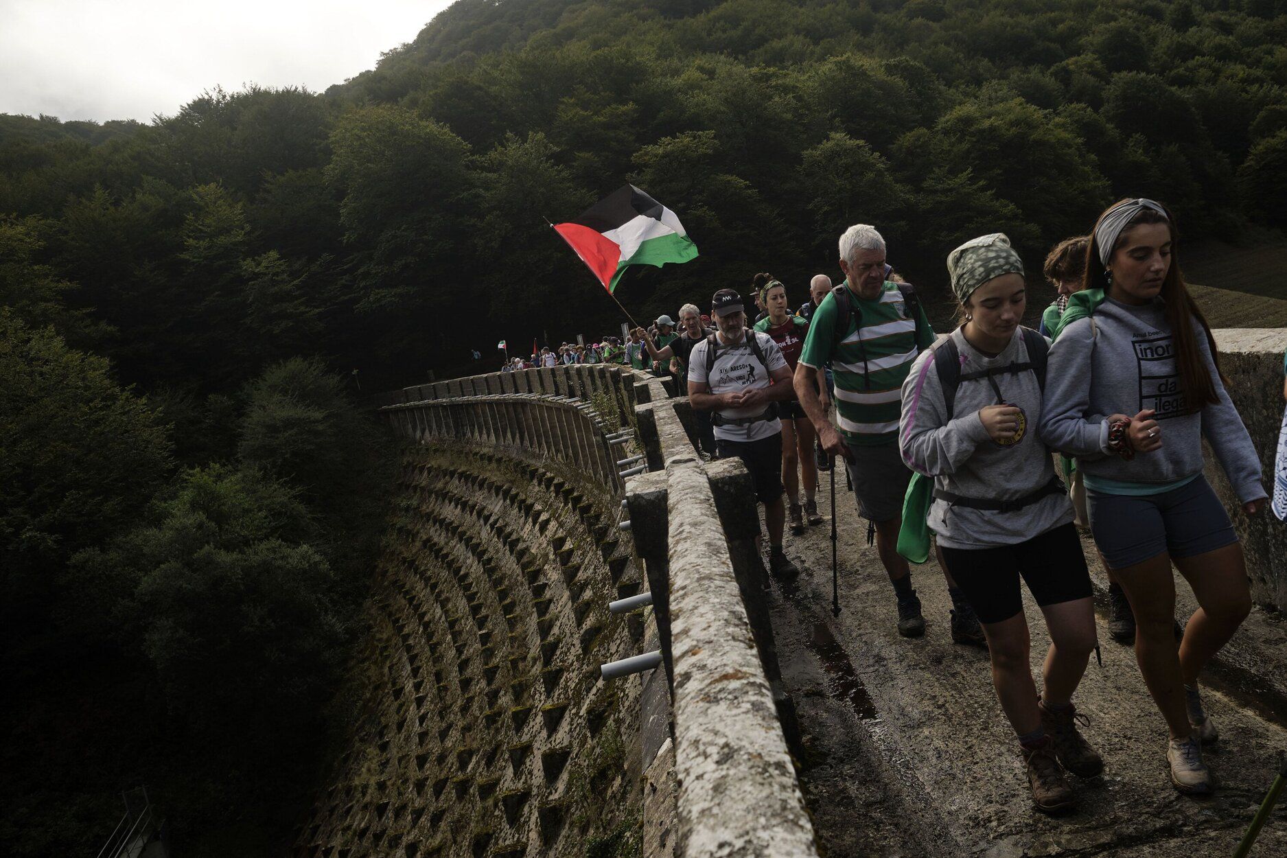 Fotos de la séptima etapa de la marcha propalestina por Navarra, desde Eltzaburu hasta Doneztebe