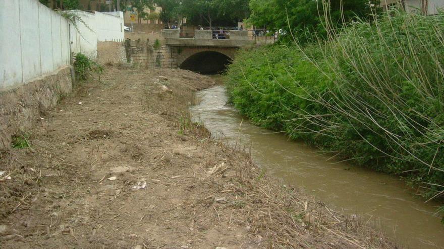 El río Queiles a su paso por la ciudad de Tudela.
