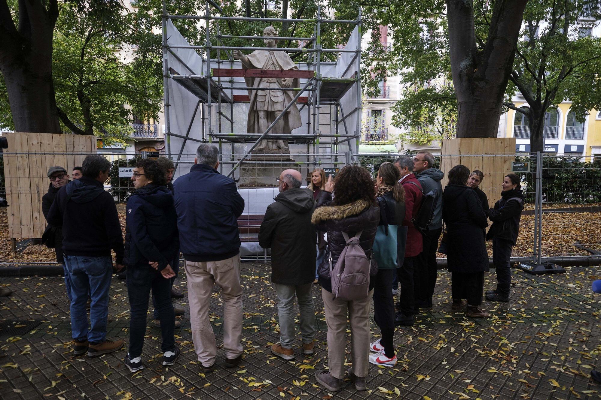 Las primeras estatuas se trasladarán de Sarasate a la Taconera la próxima semana