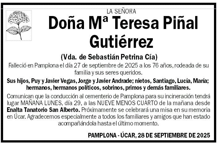 Mª Teresa Piñal Gutiérrez