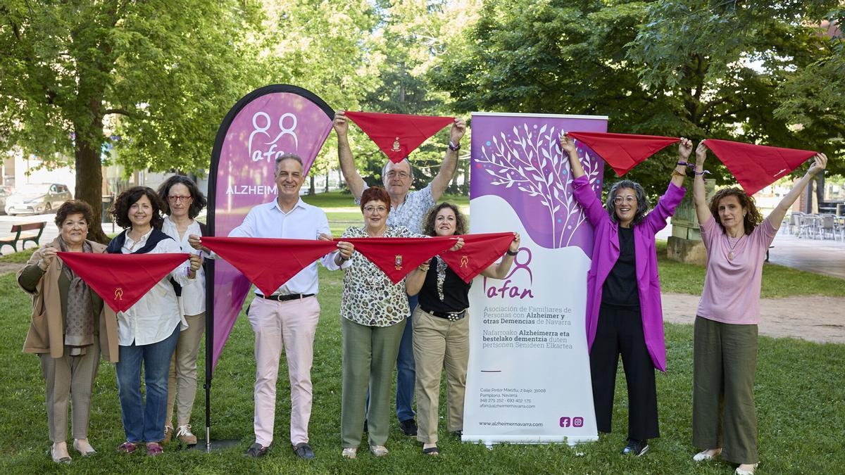 Integrantes de la Asociación de Familiares de Enfermos de Alzheimer de Navarra.