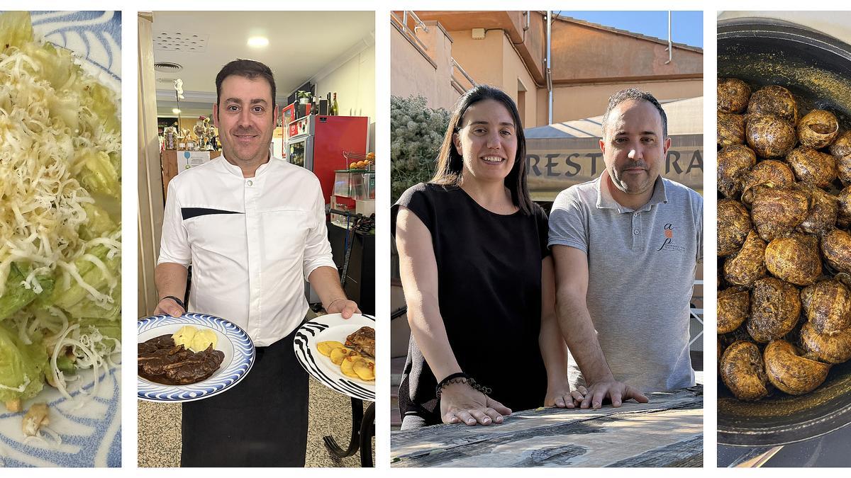 Ismael y su ensalada de Queso Benabarre y David y Verónica con sus caracoles a la llauna