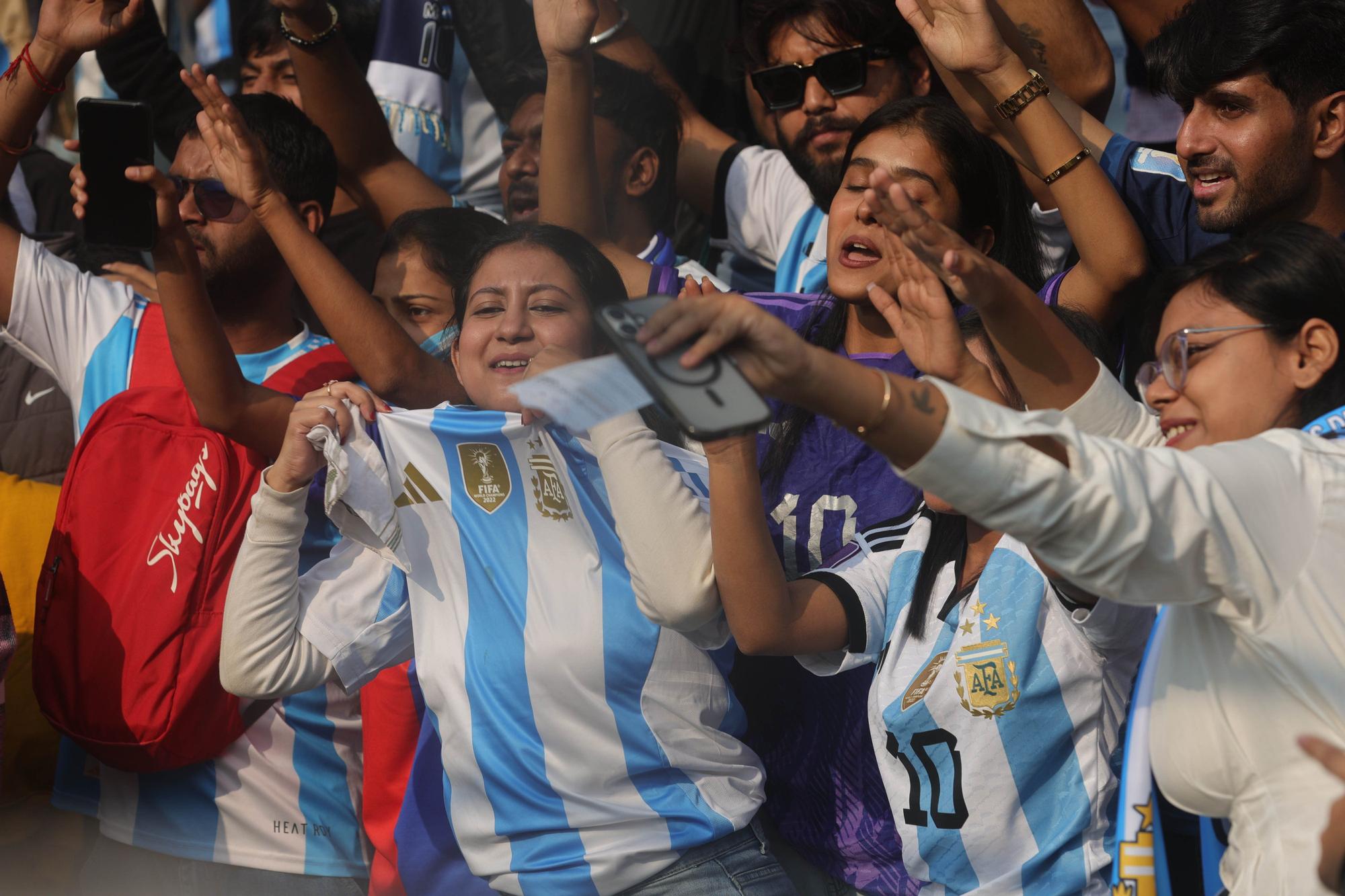 Imágenes de la visita de Messi a India