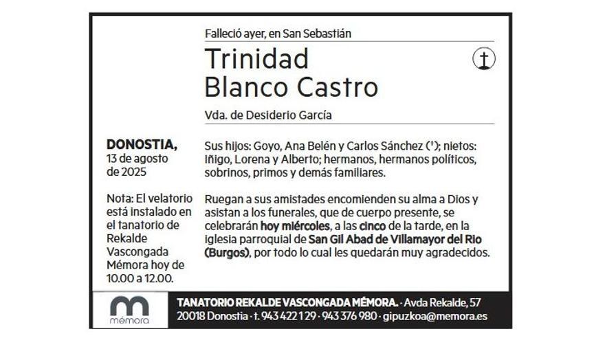 TRINIDAD BLANCO CASTRO