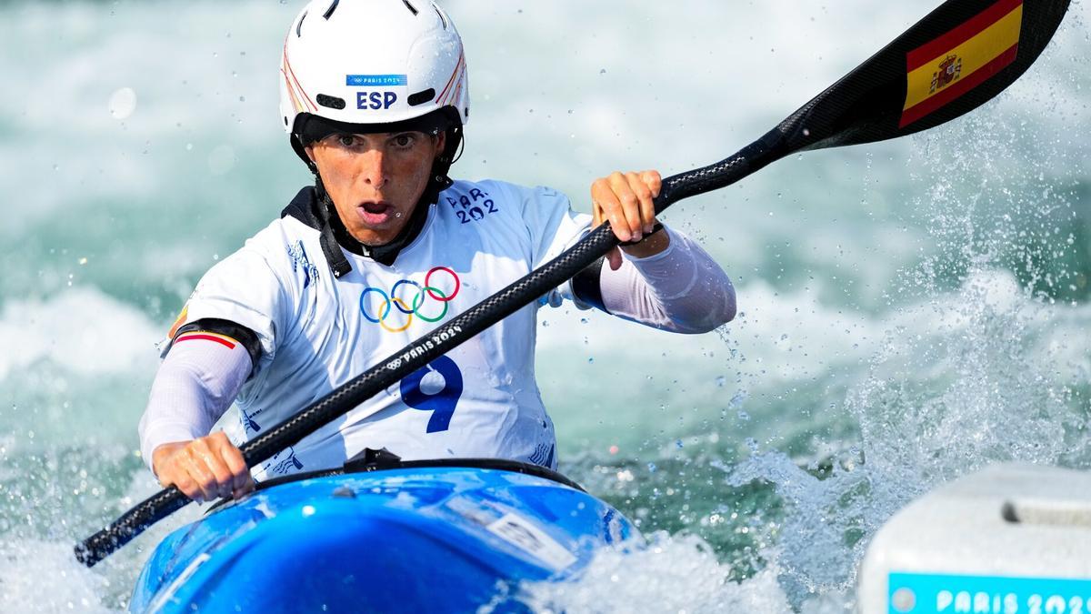 La palista de Lasarte Maialen Chourraut en plena competición.