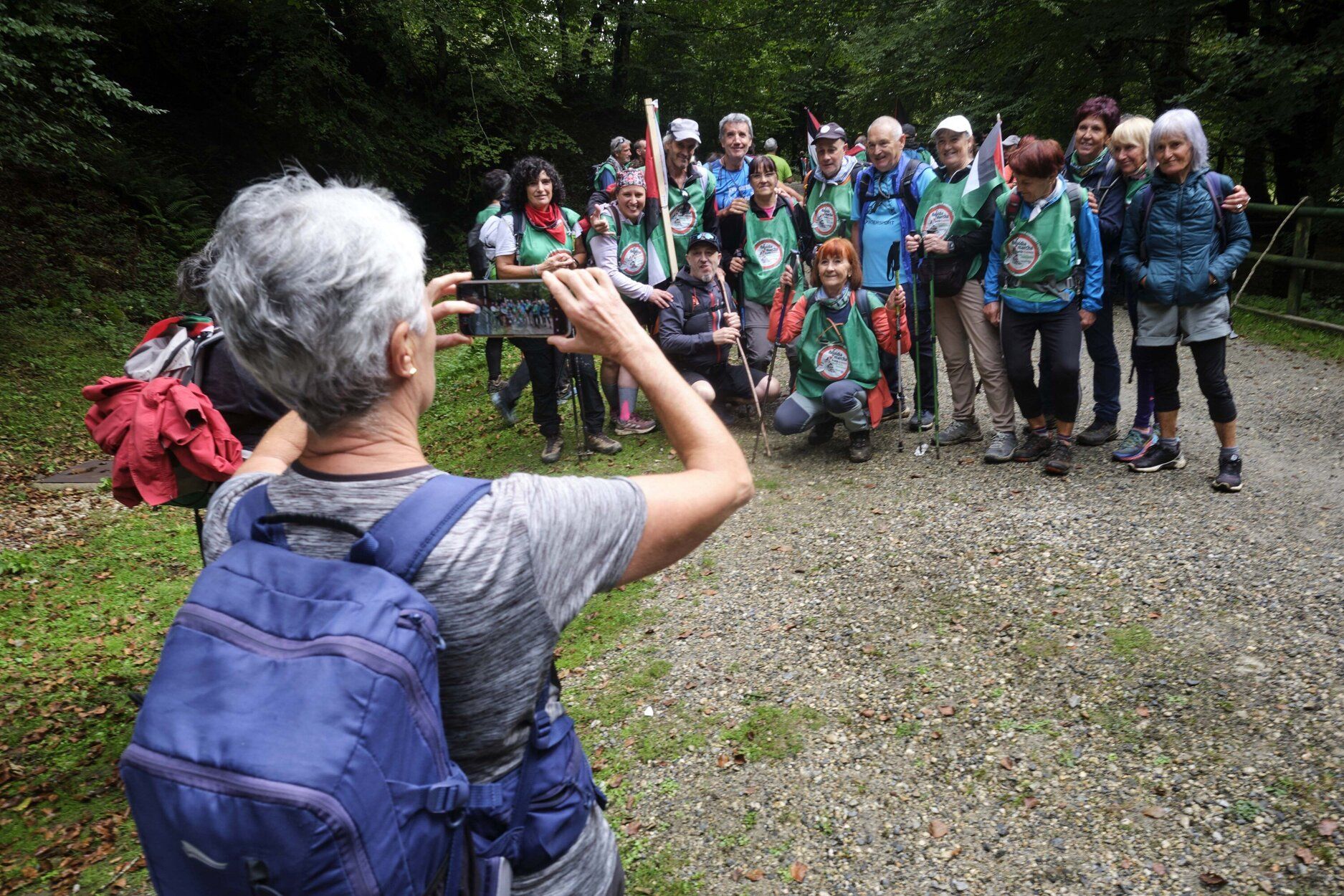Fotos de la séptima etapa de la marcha propalestina por Navarra, desde Eltzaburu hasta Doneztebe