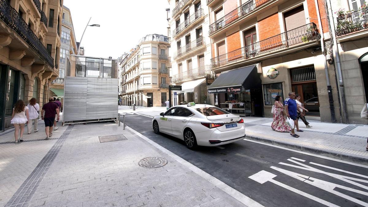 Imagen de la calle Easo tras cerrar las zanjas de las obras del Topo