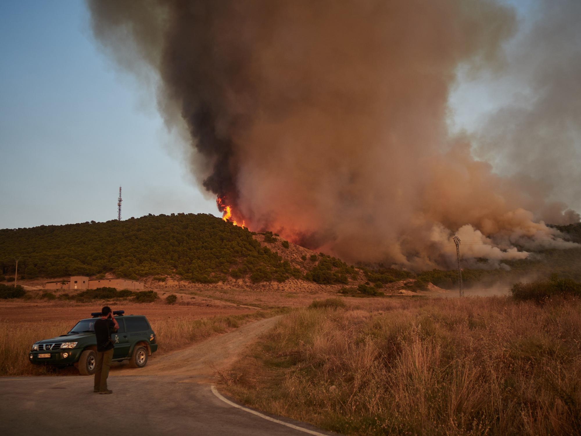 Fotos del incendio forestal cerca de Carcastillo