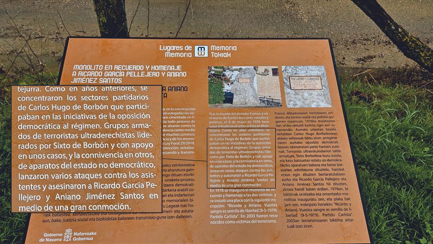 Piden que se modifique el panel colocado en Irache sobre Montejurra