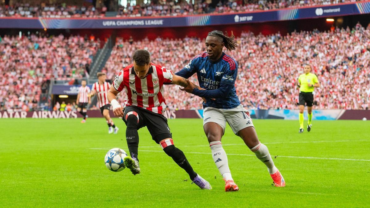 Un lance del Arsenal-Athletic (0-2) en Bilbao.