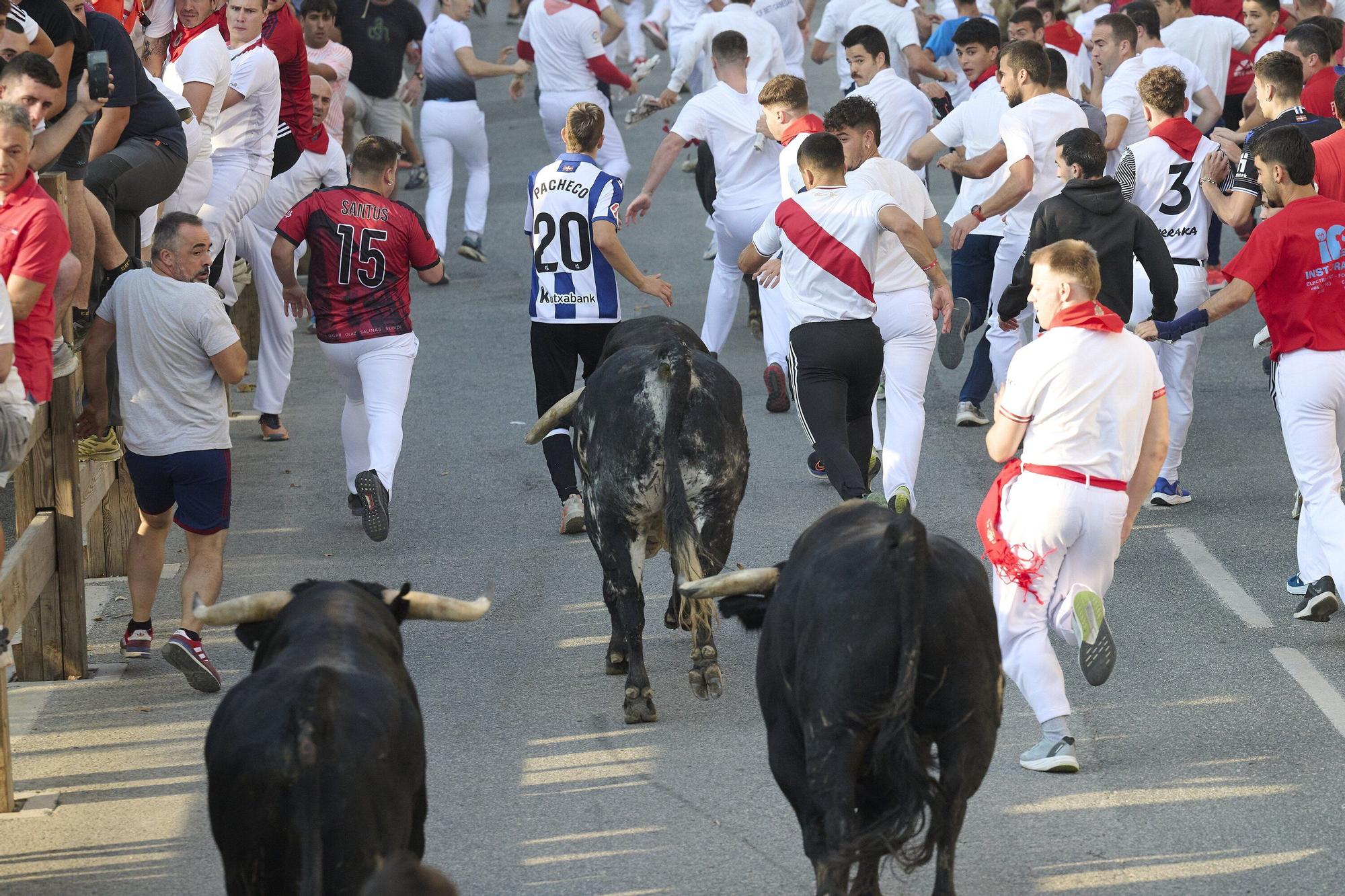Fotos del primer encierro de fiestas de Tafalla