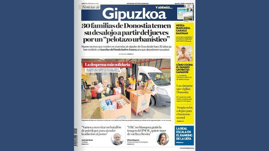 Portada de NOTICIAS DE GIPUZKOA del 27 de noviembre de 2022