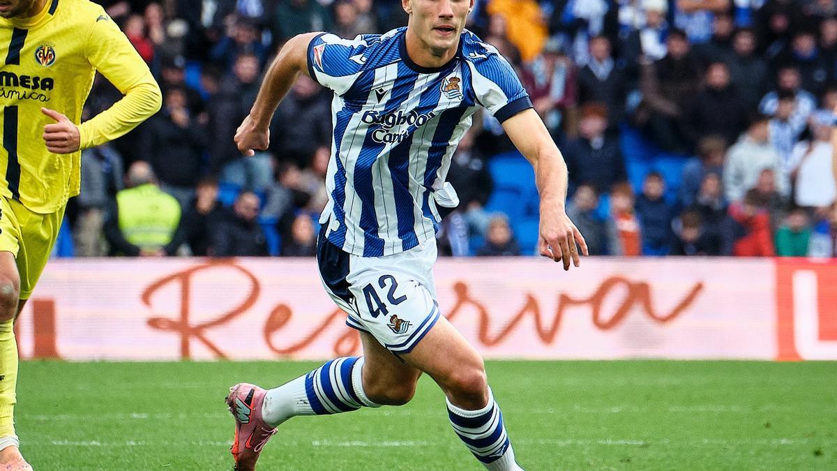 Gorka Carrera, en el duelo ante el Villarreal