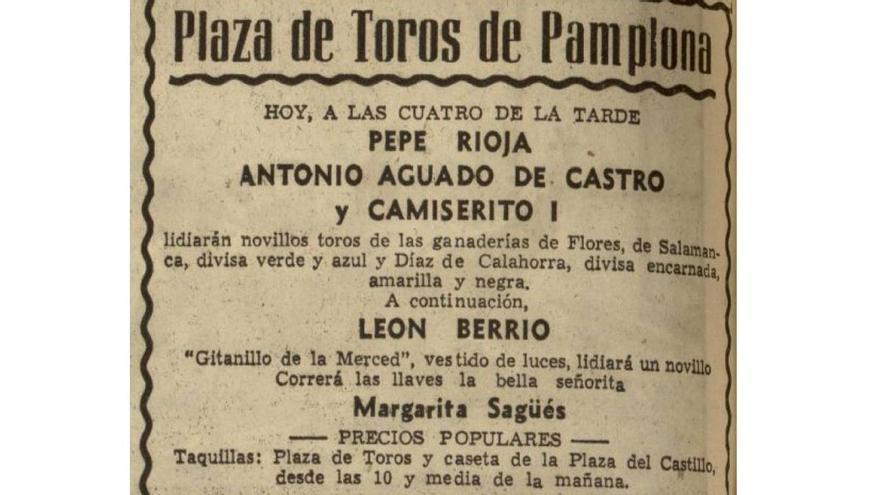 Vida y muerte de “Leonico” Berrio, un torero de andar por casa en la Pamplona de 1950