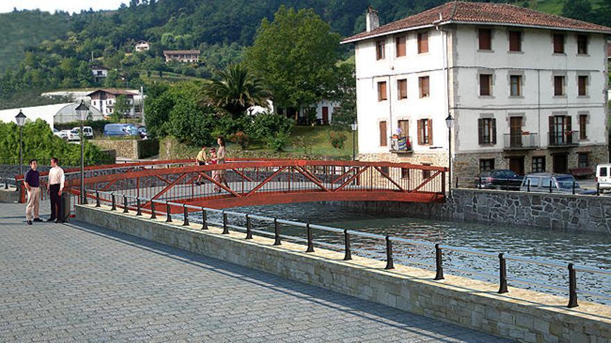 Infografía de la futura pasarela sobre el río Arratia.