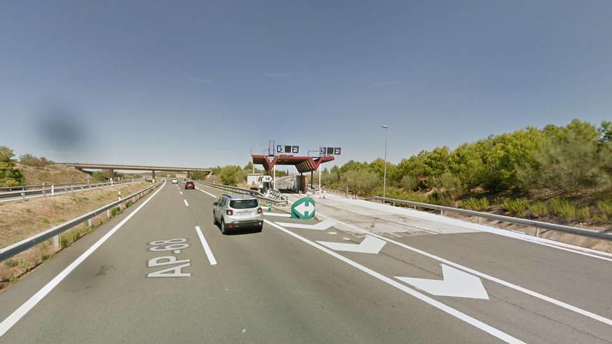 El tramo de la AP-68 que conecta con Lodosa, dirección Logroño.