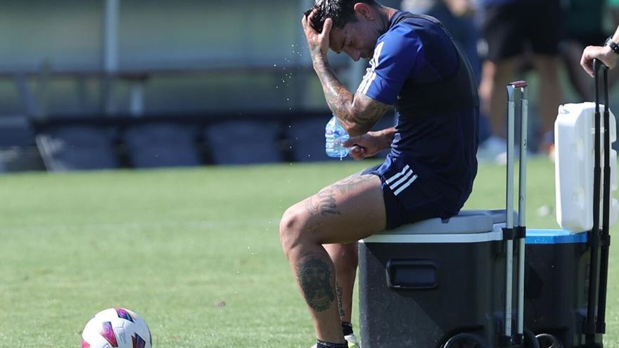 Entrenamiento de Osasuna en plena ola de calor